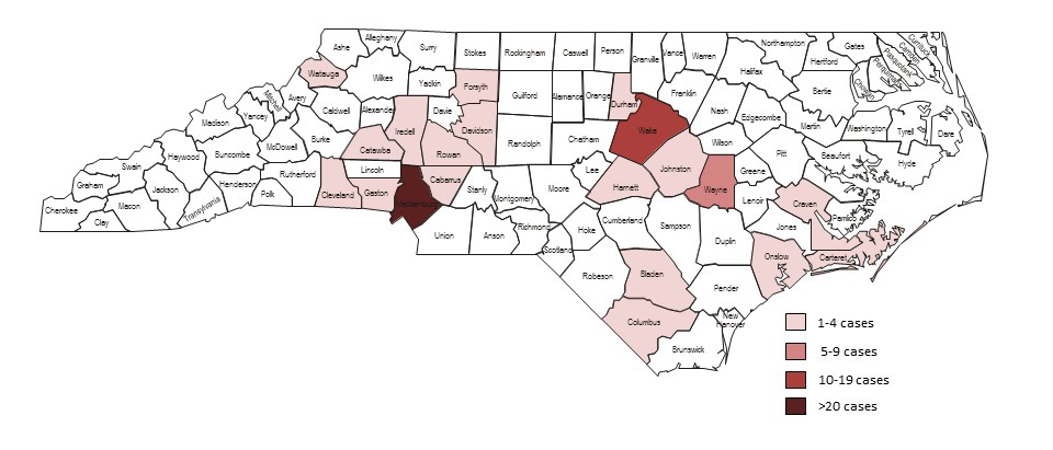 Map of Hepatitis A Cases