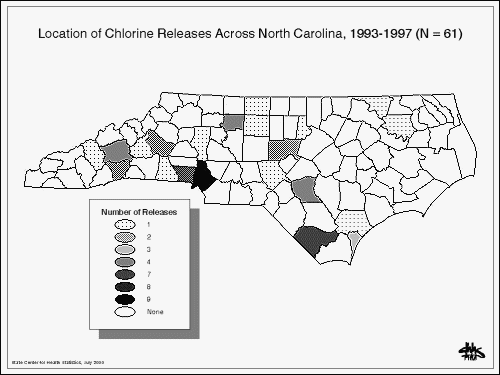 Map of N.C. Chlorine Releases