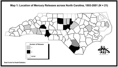Map of N.C. Mercury Releases